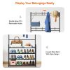 Entryway Coat Hat Rack Garment Shoe Storage Shelf Freestanding Hall Tree Clothing Hanger Stand Clothes Shoe Organizer Combo