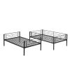 Over Twin Bunk Bed Frame with Trundle,Metal Bunkbed with Sturdy Guard Rail and 2 sideLadders for Kids/Adults,Can be Divided Into Two Beds, No Box Spri