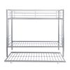 Over Twin Bunk Bed Frame with Trundle,Metal Bunkbed with Sturdy Guard Rail and 2 sideLadders for Kids/Adults,Can be Divided Into Two Beds, No Box Spri
