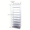1 Large Capacity 10-Tier Non-Woven Shoe Rack, Space-Saving, Tall & Narrow, Movable for Dust Removal, Stable Structure, Multi-Color, Closet Storage Uni