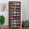 1 Large Capacity 10-Tier Non-Woven Shoe Rack, Space-Saving, Tall & Narrow, Movable for Dust Removal, Stable Structure, Multi-Color, Closet Storage Uni