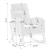 Modern Accent Rocking Chair Rocking Chair With Solid Wood Legs, Upholstered Nursery Glider Rocker, Comfy Armchair With Side Pocket, Living Room Lounge
