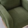 Modern Accent Rocking Chair Rocking Chair With Solid Wood Legs, Upholstered Nursery Glider Rocker, Comfy Armchair With Side Pocket, Living Room Lounge