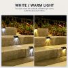 16PCS solar outdoor light, spring camping outdoor light, outdoor LED step light, solar charging, suitable for balconies, terraces, stairs, fences, cou