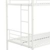 Over Twin Bunk Bed Frame with Trundle,Metal Bunkbed with Sturdy Guard Rail and 2 sideLadders for Kids/Adults,Can be Divided Into Two Beds, No Box Spri