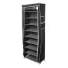 1 Large Capacity 10-Tier Non-Woven Shoe Rack, Space-Saving, Tall & Narrow, Movable for Dust Removal, Stable Structure, Multi-Color, Closet Storage Uni