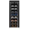 1 Large Capacity 10-Tier Non-Woven Shoe Rack, Space-Saving, Tall & Narrow, Movable for Dust Removal, Stable Structure, Multi-Color, Closet Storage Uni