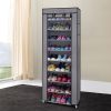1 Large Capacity 10-Tier Non-Woven Shoe Rack, Space-Saving, Tall & Narrow, Movable for Dust Removal, Stable Structure, Multi-Color, Closet Storage Uni