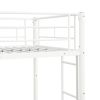 Over Twin Bunk Bed Frame with Trundle,Metal Bunkbed with Sturdy Guard Rail and 2 sideLadders for Kids/Adults,Can be Divided Into Two Beds, No Box Spri