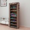1 Large Capacity 10-Tier Non-Woven Shoe Rack, Space-Saving, Tall & Narrow, Movable for Dust Removal, Stable Structure, Multi-Color, Closet Storage Uni